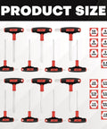 Image showing the Long Arm T Handle Allen Wrench Set 14 Piece Metric And SAE Hex Keys With Storage Box Pro Grade DIY Auto Bike Tools.