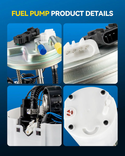 Electric Fuel Pump Assembly Kit For Cadillac Escalade 2009-2014, Chevrolet Tahoe 2008-2014, And GMC Yukon 2008-2014 5.3L 6.2L Fuel Pump Module Replacement With Complete Fitment close-up showing connectors and enclosure details.