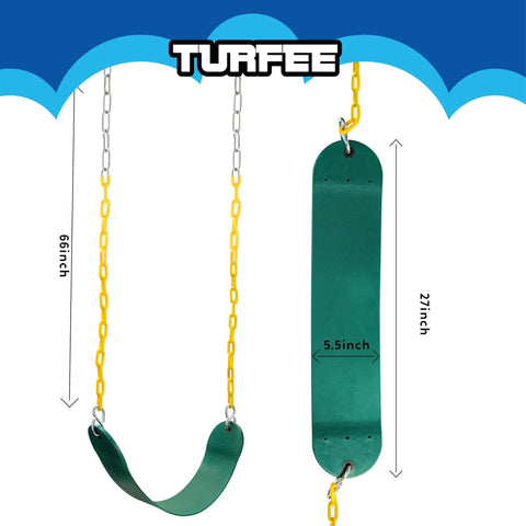3 Pack Green Swing Seats Heavy Duty 66 Inch Chains Replacement Swing Set Accessories With Snap Hooks For Kids Outdoor Play