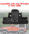 Upgrade Rugged Dashboard Cell Phone Holder For Jeep Wrangler TJ 1997 2006 black plastic dash mount with storage tray