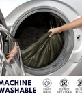 XXL Winter Sleeping Bag For Adults And Kids, 4 Season Cold Weather Camping Gear being placed in washing machine