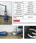 Bulletproof Heavy Duty Hydraulic Gear Puller With 10 Inch Stroke And 10 Ton Pulling Capacity shown in use, extracting a wheel bearing.