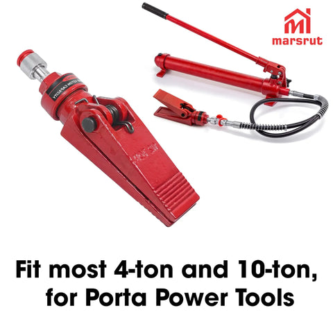 Brand New Hydraulic Spreader Jaw Fits For Porter Power 1/2 Ton Tool With 3-3/4 Inch Max Opening And 5/Gin Tip in red, showing hydraulic spreader components.