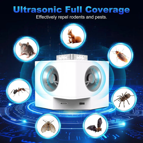 Plug In Ultrasonic Pest Repeller Indoor For Mice And Rats, 360 Degree Coverage Up To 1400 Sq Ft, Safe Non Toxic Pest Control