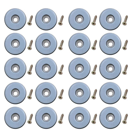 20 Pcs Screw Mounted Sliders For Wood Floors And Carpets, Heavy Chair And Sofa Move Helpers, Leg Protectors With Screws