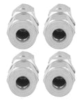 4Pack 304 Stainless Steel Compression Fittings Straight Double Ferrule Tube Adapter 1/8Inch To 1/4Inch Pipe Reducer Connector, close-up view.