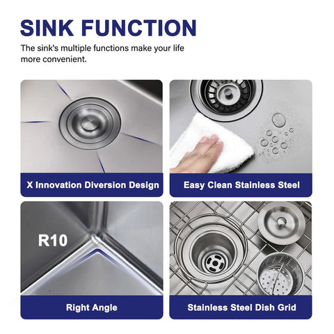 Features of Drop In Bar Sink 15x15 Inch, Topmount Single Bowl, 16 Gauge Stainless Steel Kitchen Sink for Wet Bar, Prep, RV