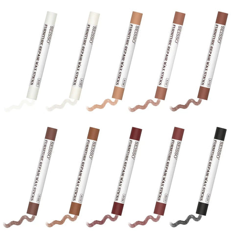 Solid Wood Filler Sticks And Furniture Wax Crayons For A No Sweat Scratch Fix Touch Up Kit With Ten Versatile Colors for DIY repairs.