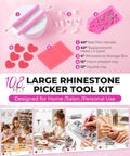 Rhinestone Picker Tool Kit With 40 Dual-Ended Acrylic Pens 40 Replacement Tips 4 Storage Trays And 24 Clay Pieces for crafting.