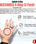 Replacement O Ring DEX2400Z5 For Hayward Filter Outlet Elbow Fits Micro-Clear Pro-Grid Swim-Clear And HCF Cartridge Filters Must Have Aladdin O24 Fittings 3 Pack, black rubber o-ring