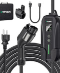 Haul Ready Level One And Two Ev Charger With Nema 620 Plug Brings Serious Amps At Sixteen Power Rating ETL Certified J1772 Cable features charger display, sturdy plug and cable.