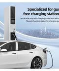 Plug And Play Type 2 To Type 2 Ev Charging Cable 32 Amp 3 Phase 22 Kw 5 Meter Top Shelf Electric Vehicle Cord connected to a car at charging station.