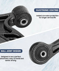 Front Lower Control Arm Suspension Kit Fits Honda Pilot 2006 2007 2008 And Acura MDX 2006 Driver And Passenger Side With Ball Joint Beefed Up Four Piece Replacement Includes Front Stabilizer Sway Bar End Links, black coated ball joint close-up