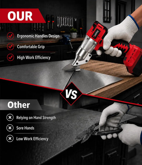 Cordless Metal Shears for Milwaukee 20V Max Tool Only, Brushless Motor For Fast Clean Cuts, No Cord Hassle, Lightweight and Durable for Aluminum, Copper, Stainless Steel, and Sheet Metal, Long Battery Life, Easy Cutting used on sheet metal