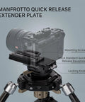 Hydra Articulating Car Mounting System with camera on Manfrotto Quick Release Plate, tripod visible