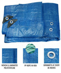 Blue 8x10 Foot Heavy Duty Waterproof Tarps Pack Of 4 For Camping And Outdoor Projects, 5 Mil Thick Poly Tarp Details