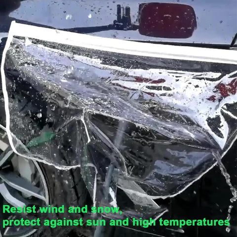 Keep Your EV Port Dry As A Bone With This Hella Tough Magnetic Cover Featuring Waterproof All Season Shield Clear Fit For Steel Bodied Electric Rides In Clean White Finish, showing waterproof cover resisting rain.