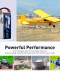 Graphene 4S LiPo Battery 14.8V 2200mAh 120C With XT60 Plug shown with RC model vehicles, plane in flight