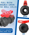 1 Inch UPVC Ball Valve True Union Full Flow PVC SCH 80 Shut Off for Irrigation Pool and Venting Systems, shown open and closed