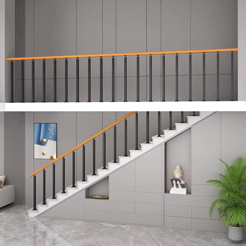 Step Up Your Game With These Next Level Wrought Iron Railing Spindles, Heavy Duty Floor Mount Posts in modern staircase design.