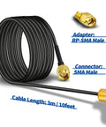 Outdoor 4G LTE Antenna With Wall Mount Waterproof SMA Male Connector Omnidirectional 5dBi Gain cable and adapter