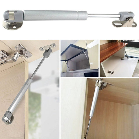 Heavy Duty 40N 9lbs Gas Springs for Smooth Soft Close Action, 8 Inch Length Struts with 2.3 Inch Travel installed in cabinets and toy boxes