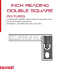 Inch Reading Double Square With Satin Chrome Finish And Hardened Blade Four Inch Blade 32nds To 64ths Graduations Adjustable