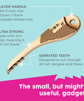Vacuum Hair Brush Cleaner Tool For Pet And Human Hair Removal, Easy Peasy Rake Comb with zinc alloy handle and serrated teeth.