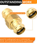 No Sweat Copper Press Union Coupling Heavy Duty Lead Free Brass Plumbing Fitting with O Ring watertight seal for reliable connections.