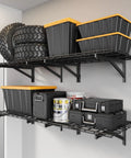 Heavy Duty 4 Pack Garage Wall Shelving Set With 1400Lb Capacity, 2x3 Ft Shelves, Wall Mounted Storage Rack, storing tools and bins