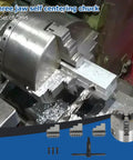 K11-80 3 Inch 3 Jaw Self Centering Lathe Chuck for CNC drilling showing steel jaws gripping metal block