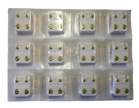 Sterilized Gold Ball Piercing Earrings 12 Pairs Set Regular Size Cartilage Studs Hypoallergenic Surgical Steel Ear Jewelry Starter Kit For Women And Beginners Safe And Easy To Use, blister pack
