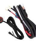 Beefed Up Waterproof Horn Button Switch Kit With 80A Relay And Wiring Harness For Trucks Cars Boats SUVs ATVs UTE Flat Button And Wire 12V Universal Wiring System with coiled cables and connectors