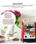 Heat Resistant Mica Plates For Microwave Ovens 5 Pack shown with toaster and kitchen setup