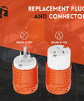 Rigged Right Heavy Duty Extension Cord Ends Male And Female Replacement Plug Connector Set Three Prong Grounded Nema 5 15P 5 15R displayed.