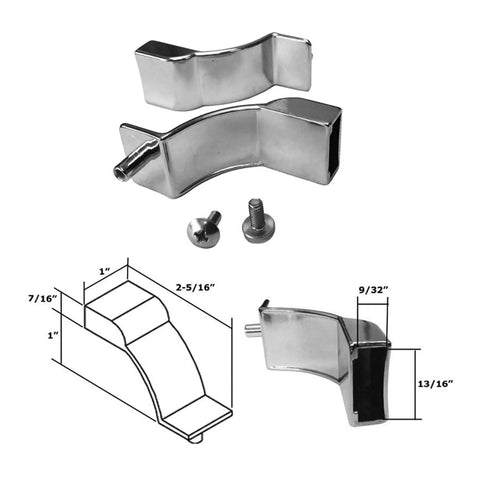 Knockout Bright Chrome Towel Bar With Heavy Duty Mounting Brackets For Framed Sliding Shower Doors and Bathtub Enclosures showing brackets and screws.