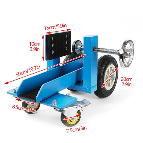 Workhorse Heavy Duty Manganese Steel Sheet Hand Truck With Adjustable Clamps Anti Slip Pads And Solid Wheels 1100 LB Capacity Per Unit Connectable For Long Panels, blue hand truck with 20cm wheel and 50cm frame