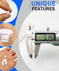 500 Pcs 5 Mm Plastic Hole Plugs White 3/16 Inch Round Shelf Hole Covers For Cabinets Cupboards Closets And Furniture Hide Unused Holes Durable Quick Fit For DIY Projects Kitchen Wardrobe Assembly, showing size measurement and features