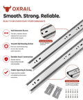 Soft Close Drawer Slides 22 Inch Full Extension Side Mount 5 Pack With Ball Bearing Rails And Mounting Brackets, durable steel