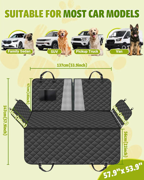 Waterproof Nonslip Pup Car Seat Cover With 600D Oxford Cloth And TPU Liner Hammock Backseat Protector For Cars SUVs And Trucks