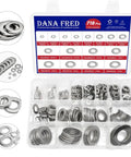 304 Stainless Steel Flat Washer Assortment Kit M1.6 To M24 With 718 Pieces In 16 Sizes for screws, spacers, hardware in plastic case