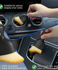 Soft bristle brush cleaning car vent and dashboard for Car Interior Duster Kit With Detail Brush And Cleaning Gel For Fast Dust Removal From Vents