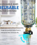 Whole House Spin Down Sediment Filter, No Hassle Reusable Pre Filter With Siliphos, Easy Install, 1 Inch MNPT, BPA Free
