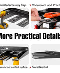 Wall Mounted Drill Storage Rack For Four Drills And Accessories, Keeps Cords Tidy, Anti Slip Dish Trays, Durable Organizer