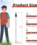 Diagram showing Six Pack Outdoor Metal Torches With 3 Prong Grounded Stakes Extra Large 59 Inch Citronella Torches features.