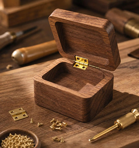 Built Tough 30 Pack Mini Butt Hinges With Screws, 13X12Mm Bright Gold Plated Steel Hardware For Crafting And Decorative Wooden Boxes, Nifty Compact Specs That Work Straight Up in decorative wooden box.