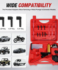 One Man Brake Bleeder Kit With Adapters And Pressure Gauge, Hand Vacuum Pump with various adapters for cars and motorcycles.