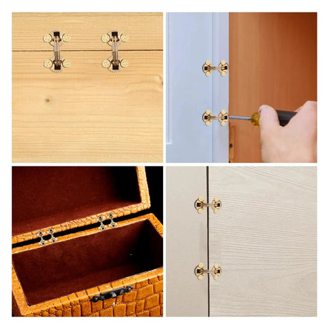 Hidden Brass Barrel Hinges 8Mm For Small Boxes And Jewelry Keepsake Chests 10 Pack 180 Degree Swing Open Tarnish Resistant Cabinet Hardware