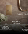 Solid Brass Dimmer Switch With Knurled Rotary Knob, 120V AC UL Listed Flicker Free Dimming, Old School Vintage Style Wall Control For Historical Homes, Handcrafted Brass Construction, Long Lasting Luxury mounted on brass wall plate