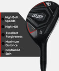 Gold Tour Precision Hybrid Golf Club For Men Right Hand Five with features like forgiveness and perimeter weighting displayed on face.